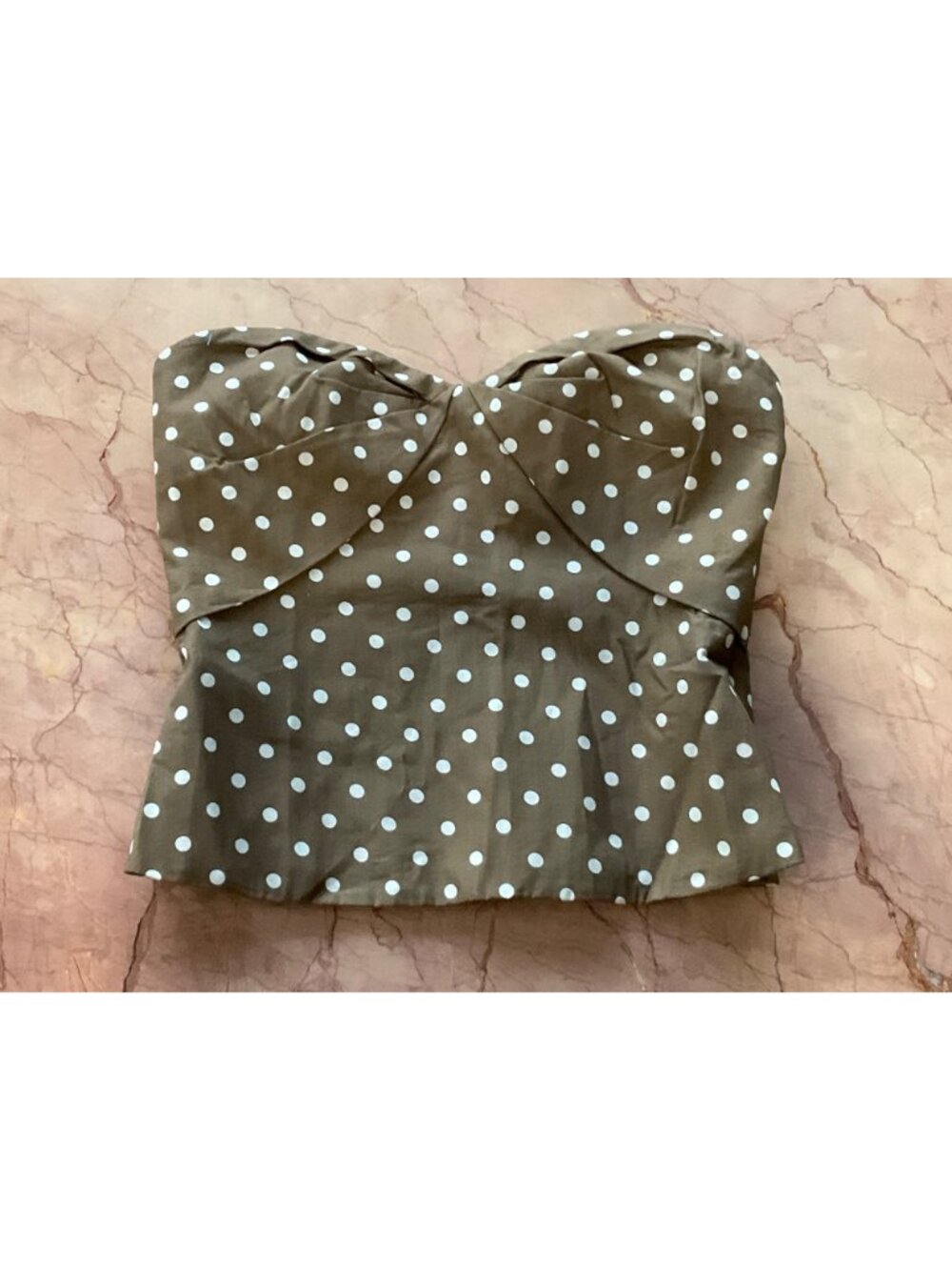 Amanda Uprichard x REVOLVE Soho Top in Chocolate Brown Polka Dot X-Small Womens - Picture 4 of 8